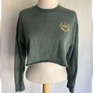 BEVERLY HILLS CALIFORNIA Official L.A. Hearts L/S Crop Top Midriff Sweatshirt S